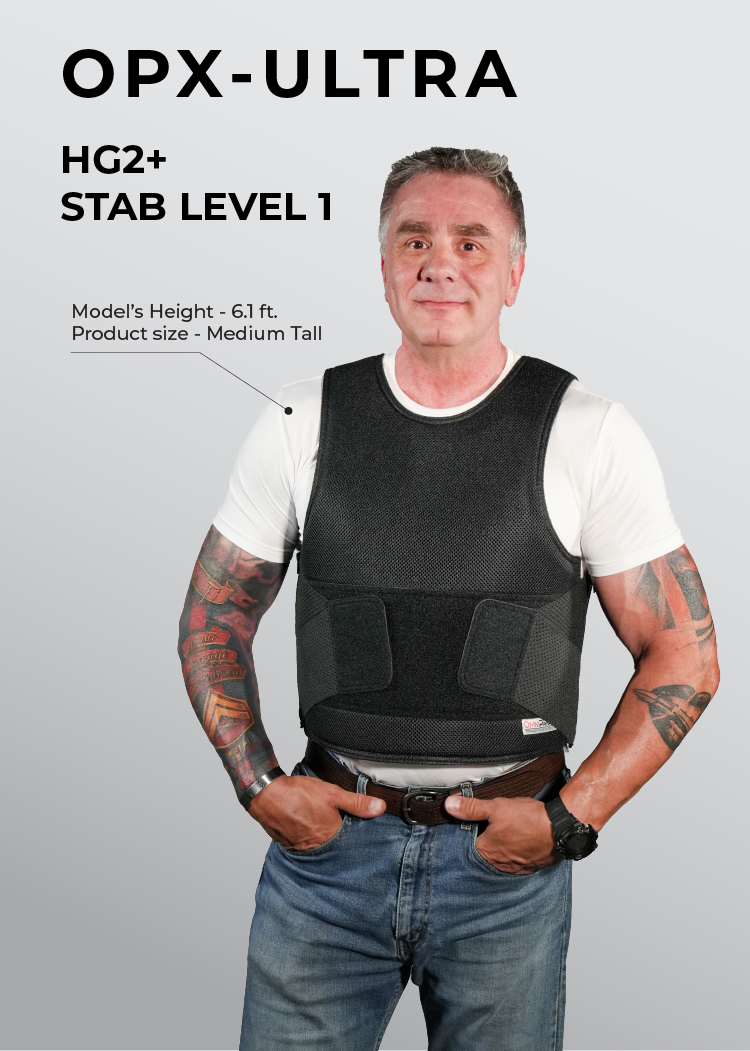 OPX-ULTRA Concealable Body Armor HG2+ | NIJ .07, Knife Stab Level 1